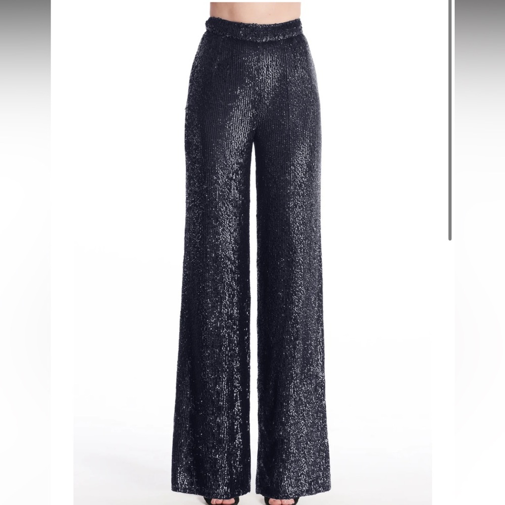 NWT SEQUIN PANTS - NAVY EMILY SHALANT